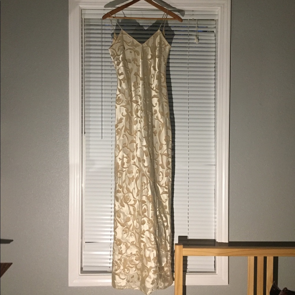 Vintage gold gown prom dress